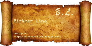 Birkner Lina névjegykártya